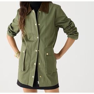 J CREW HERRITAGE BARN JACKET  WAXED COTTON SURPLUS GREEN NWT SZ MED